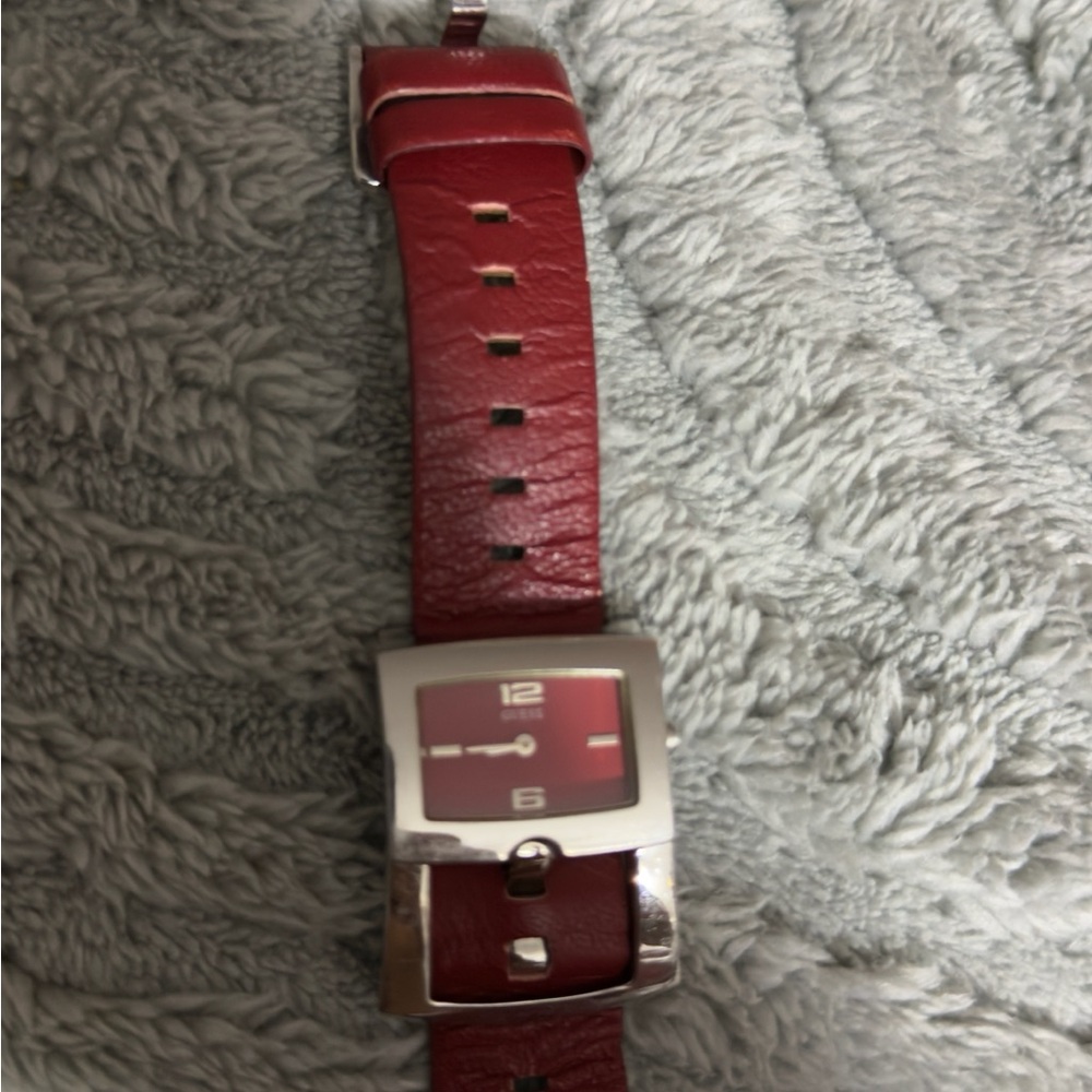 Guess Red and Silver Women's Watch